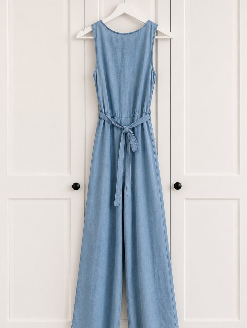 Chambray Cotton Jumpsuit.  NWT - Picture 2 of 3